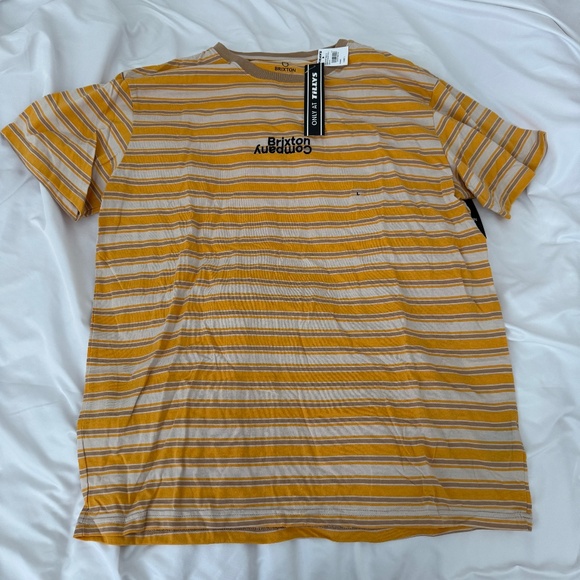 brixton stripe tshirt size large details: -NWT -short sleeve top - Picture 1 of 3
